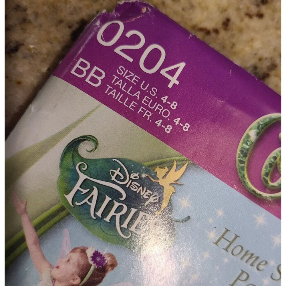 Simplicity Disney Fairy Costume Pattern 0204 Girls' Sizes 4 6 8 Butterfly Wings